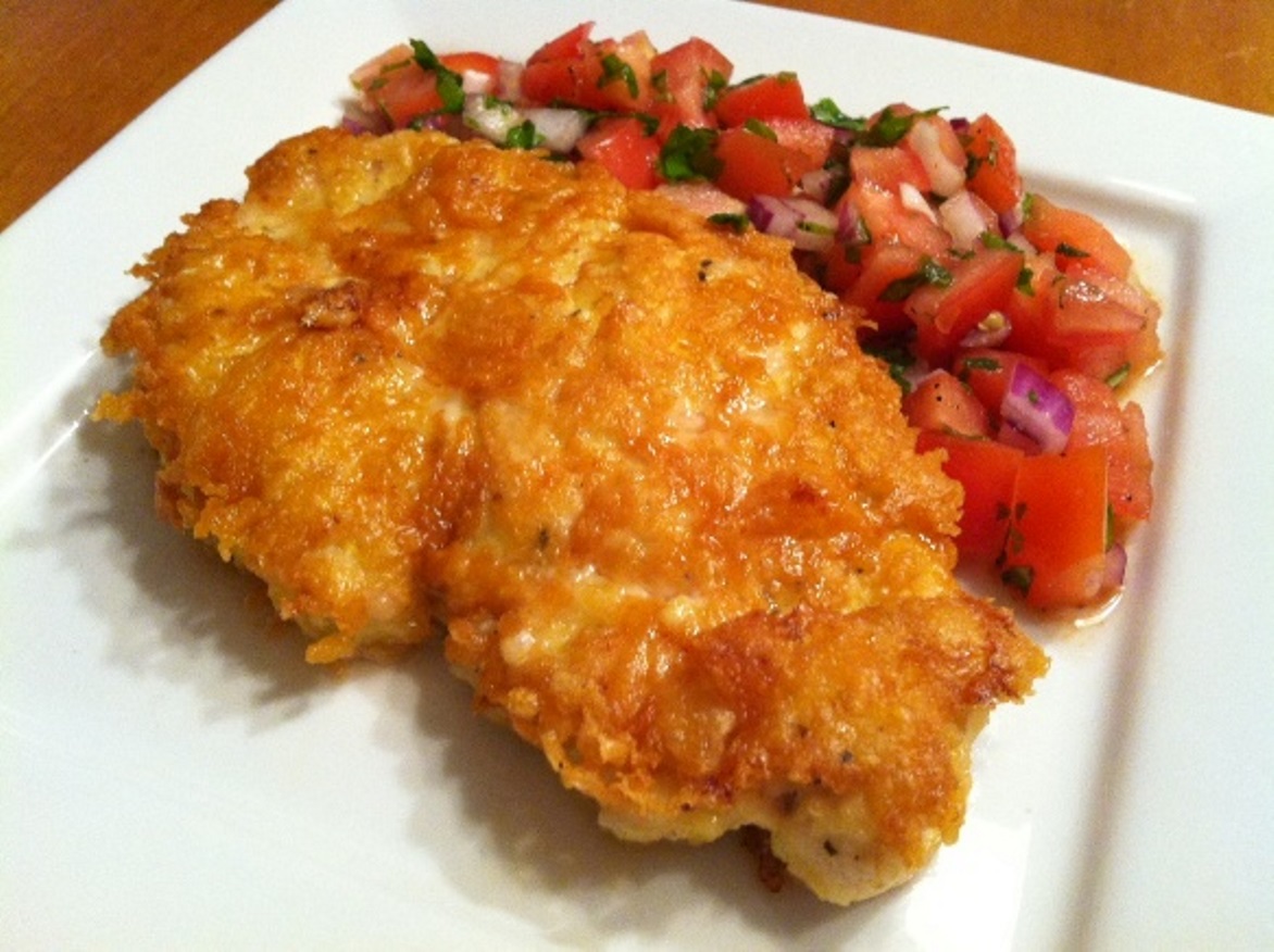 Parmesan Crusted Chicken with Tomato Basil Salsa Recipe | Feature Dish